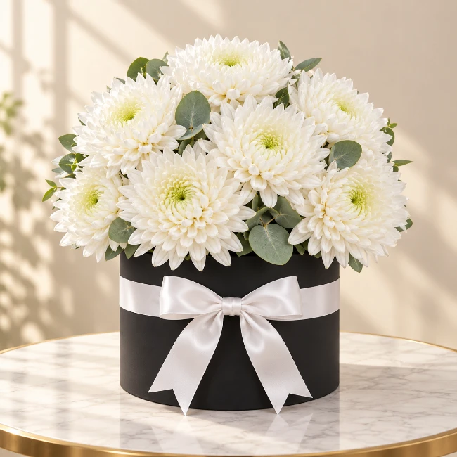 White Chrysanthemums Box